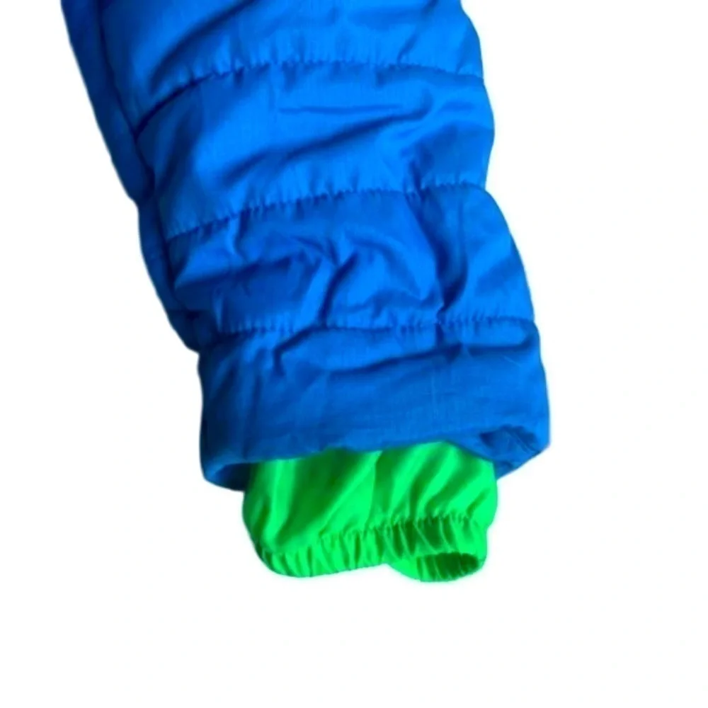 Carters Blue & Green Fleece Hooded Puffer Jacket